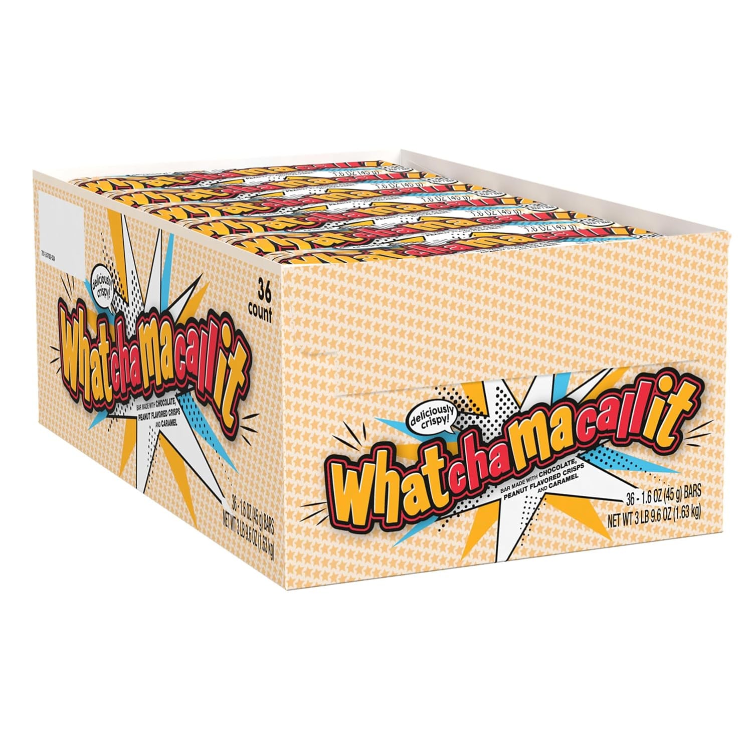 WHATCHAMACALLIT Chocolate Caramel Peanut Crisps Candy Bars, 1.6 Oz, 36 Ct 