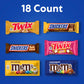 M&M'S Peanut, M&M'S Caramel, SNICKERS Original, SNICKERS Peanut Butter, TWIX Original and TWIX Salted Caramel Full Size 18 Ct Box