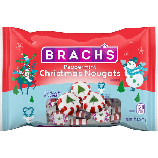 Brach'S Peppermint Christmas Nougats, Individually Wrapped Candy, 11 Oz