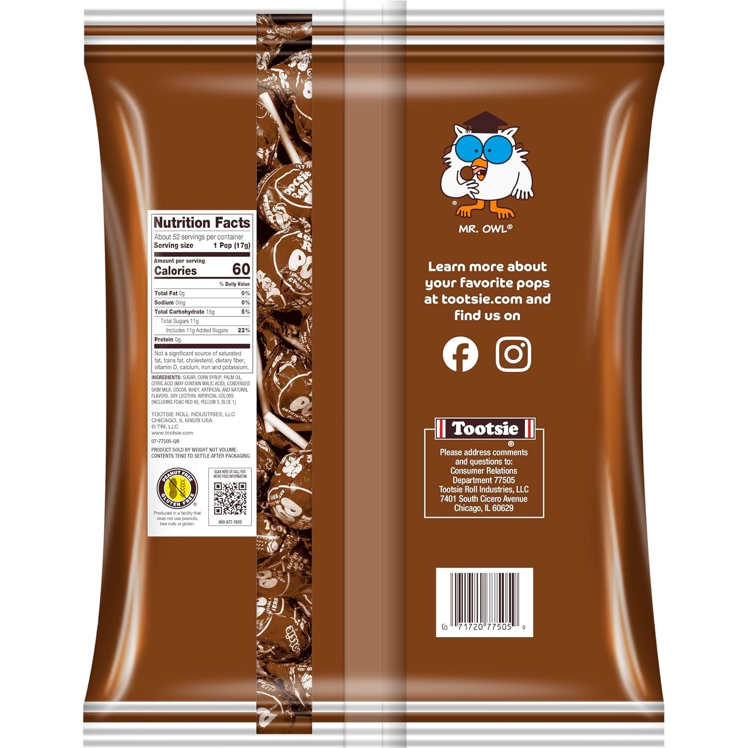 Tootsie Pops Chocolate Flavored Lollipops, 50 Count, 1.95Lb (Pack of 10)