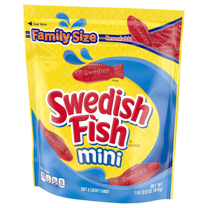 SWEDISH FISH Mini Soft Chewy Candy, Family Size, 1.8 Lb Bag