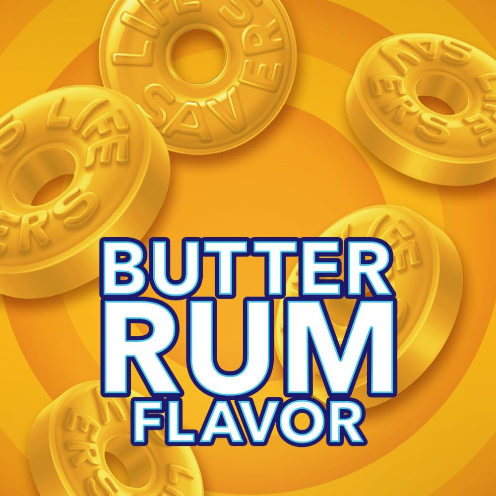 LIFE SAVERS Butter Rum Individually Wrapped Hard Candy, 14.5-Ounce Sharing Size Candy Bag (Pack of 4)