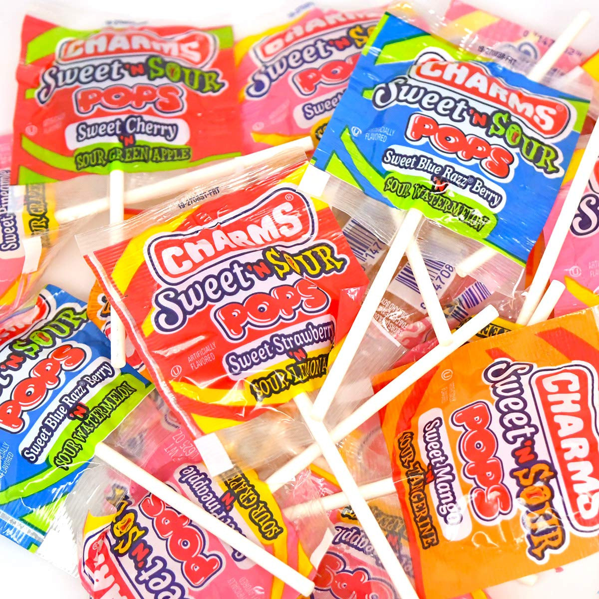 Tootsie Roll Charms Sweet 'N Sour Pops, 48 Count