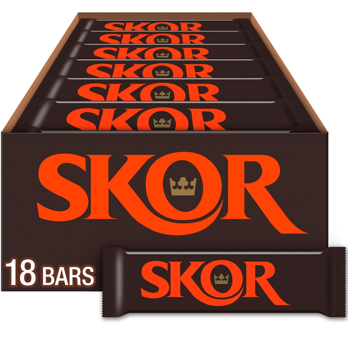 SKOR Crisp Butter Toffee Chocolate Candy Bars, 1.4 Oz, 18 Ct