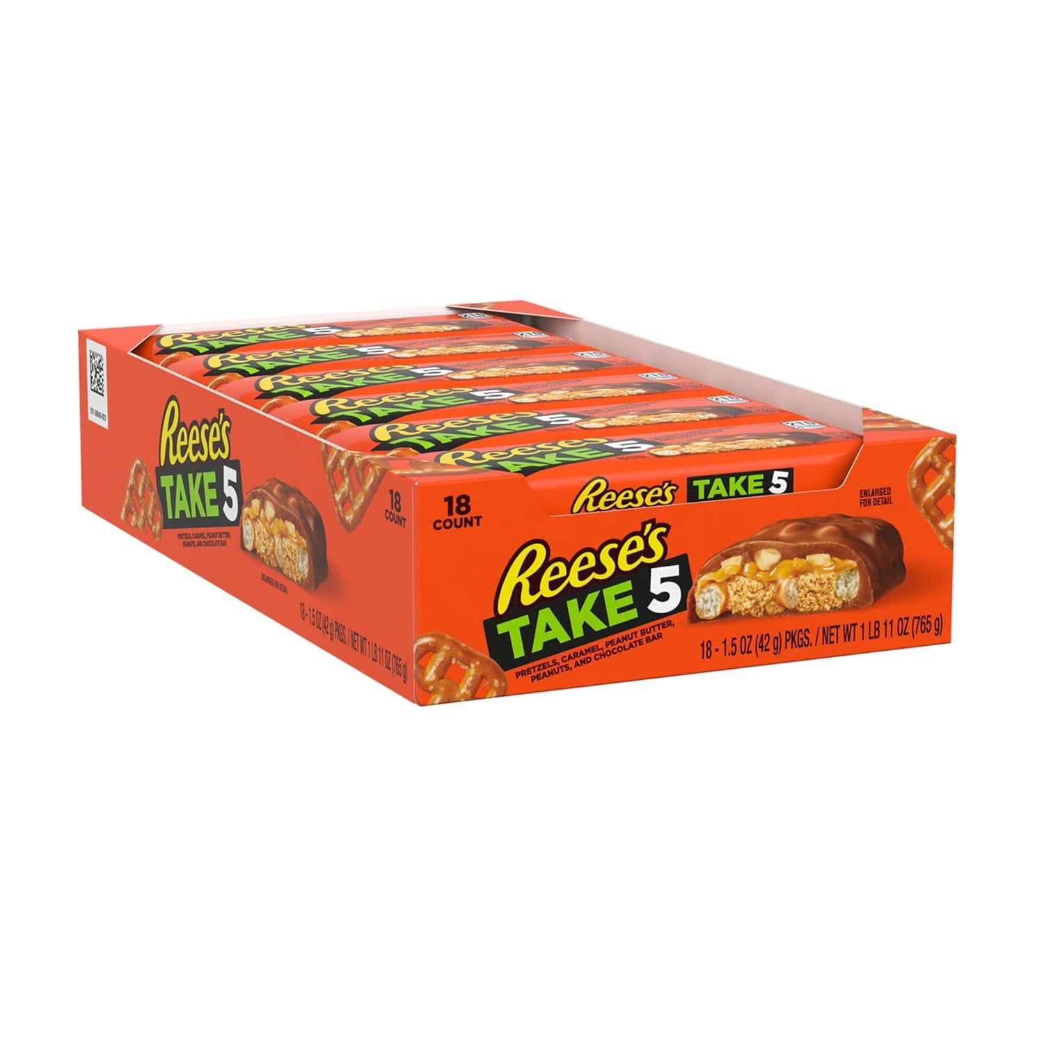 REESE'S TAKE 5 Pretzel, Peanut Butter & Chocolate Candy Bars, 18 Ct