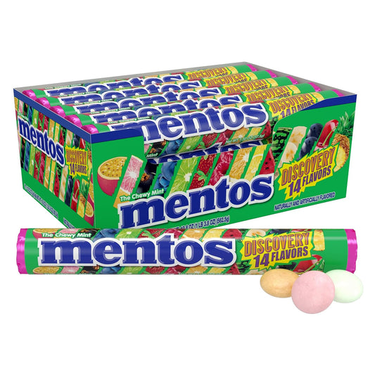 Mentos Chewy Mint Candy Roll, Discovery, 14 Pieces per Roll, 15 Count Pack