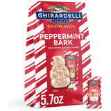 GHIRARDELLI Peppermint Bark Snowmen – Layers of Rich Chocolate with Festive Peppermint Flavor, 5.7 Oz Bag