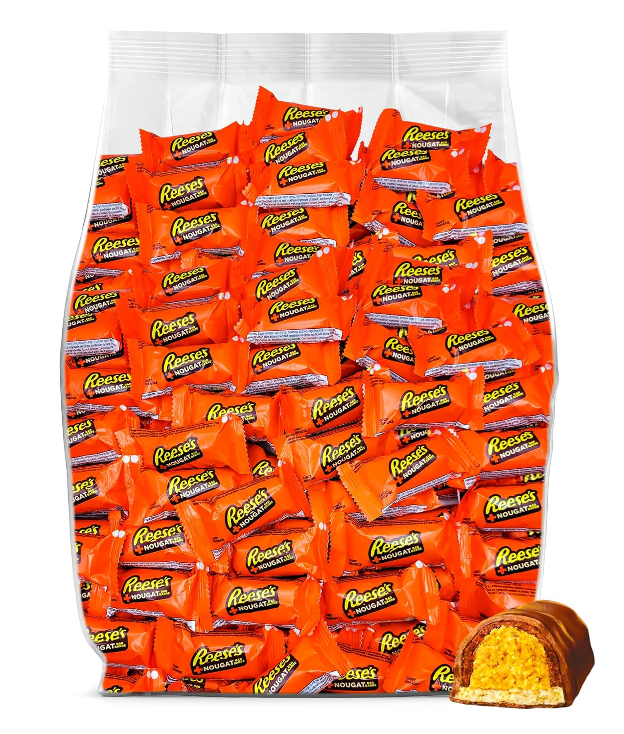 Reese's Nougat Fast Break Candy Bars 38 Pieces - Bulk Fast Break Snack Size Candy Bars Individually Wrapped - 2 Pounds