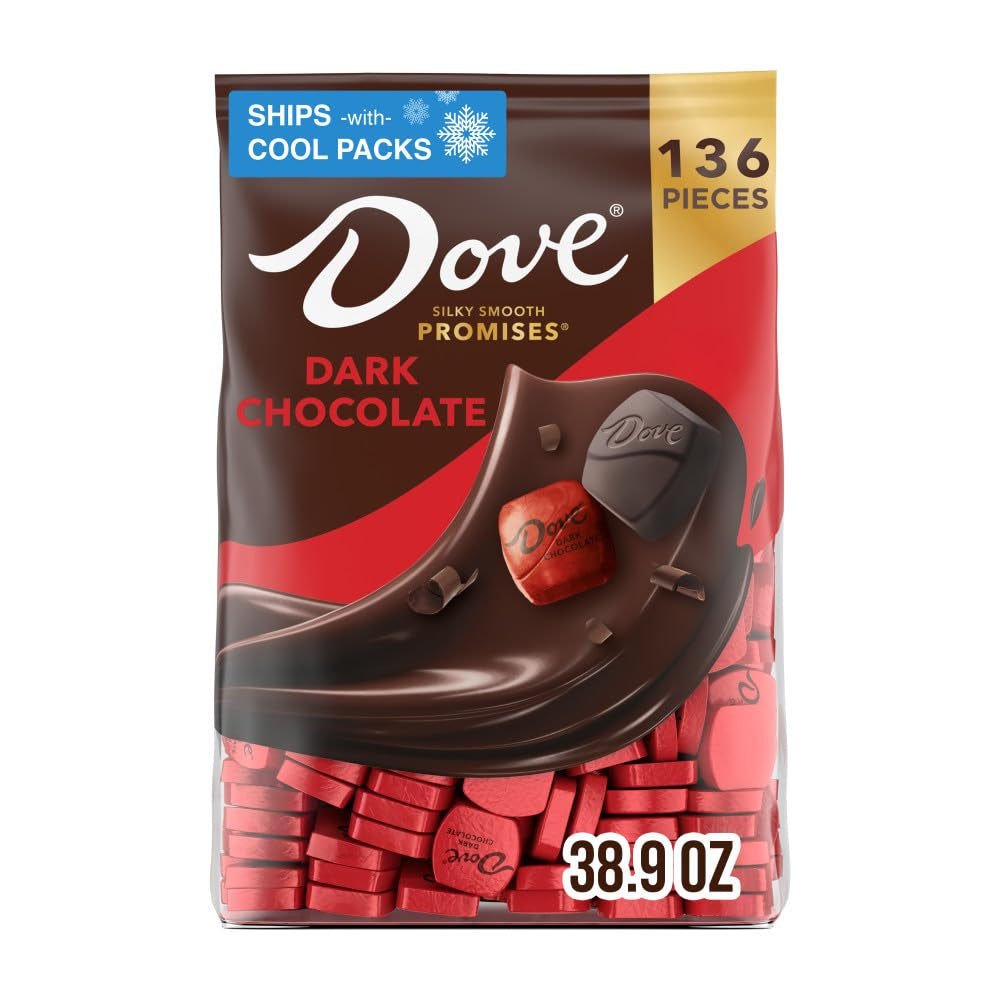 DOVE PROMISES Dark Chocolate Candy, Bulk, 136 Count, 38.9 Oz Bag