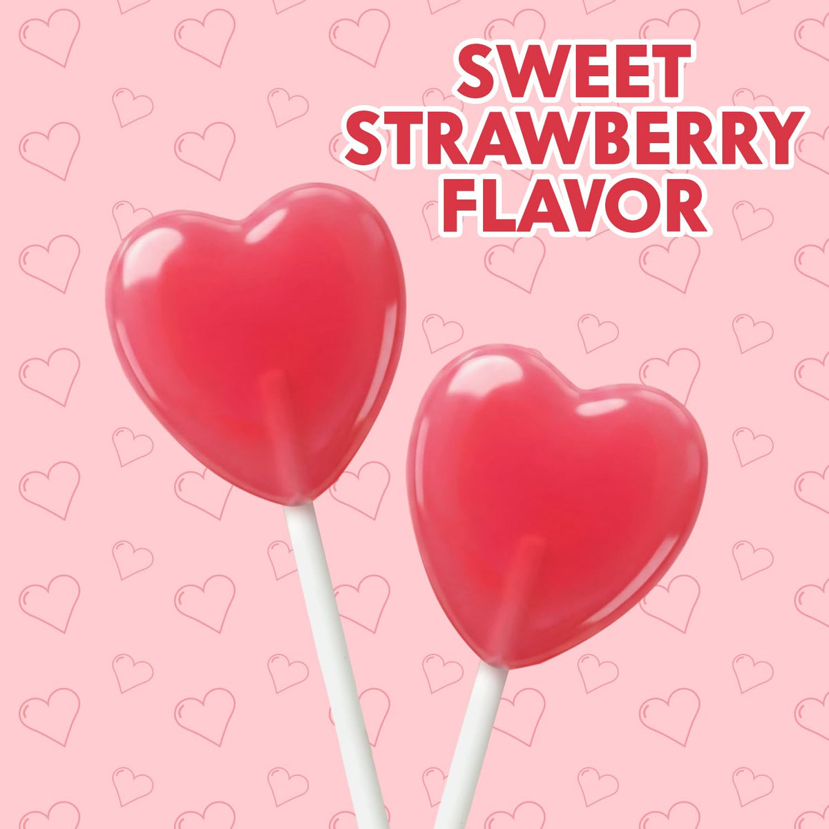 Heart Shaped Lollipops, Allura Red, Bulk, 8 Oz