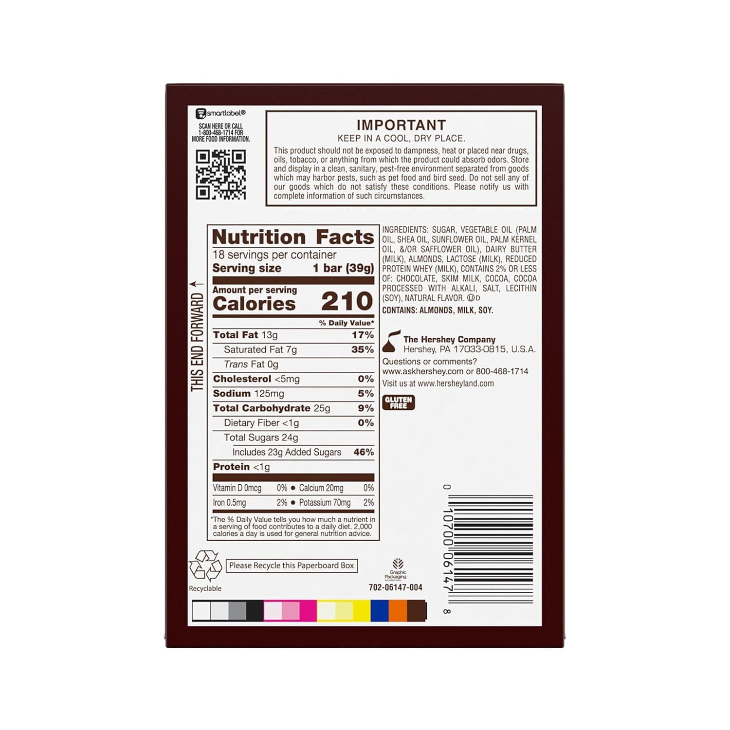HEATH Chocolatey English Toffee Candy Bars, 1.4 Oz (18 Count)