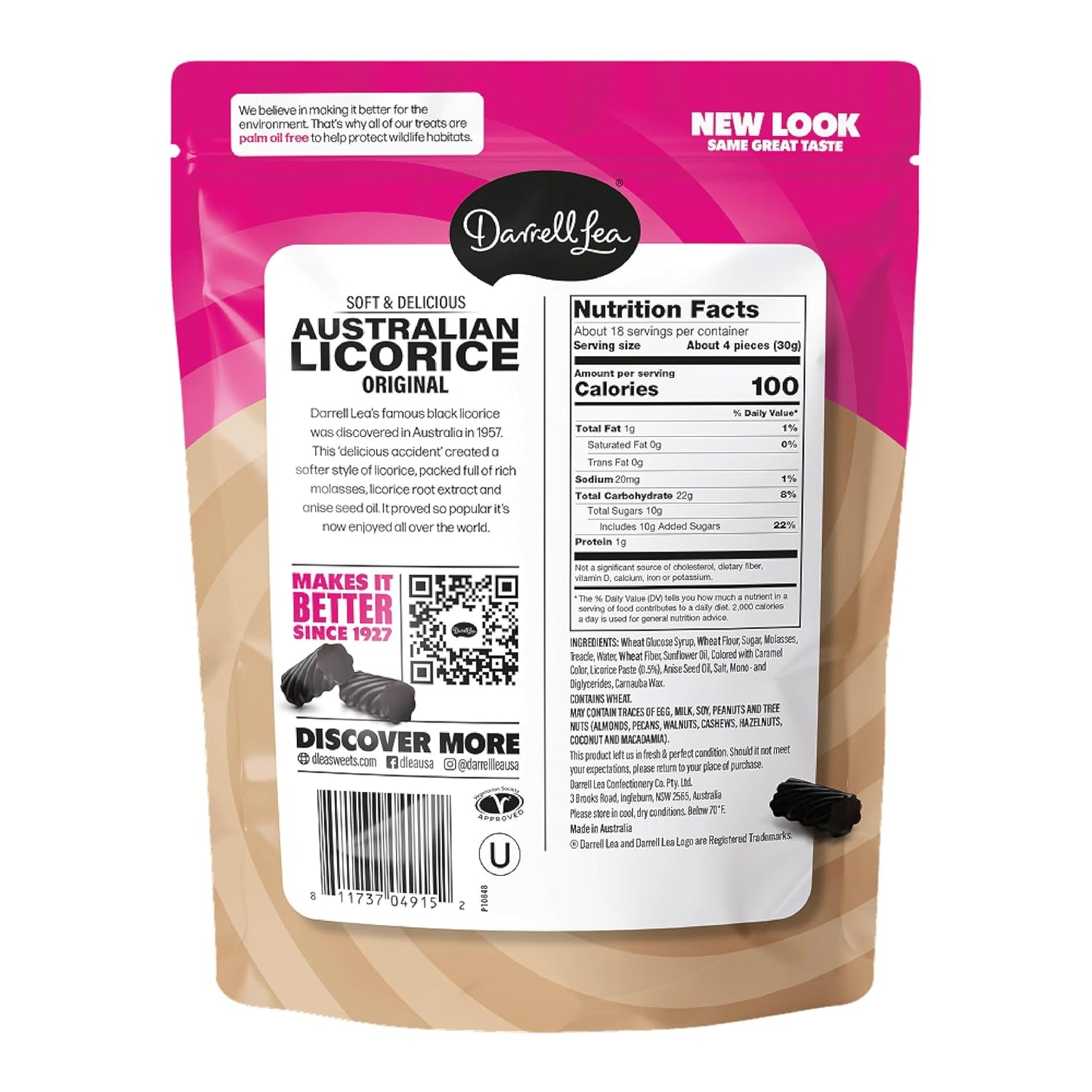 Darrell Lea Family Size Soft Australian Licorice, Made in Australia (Original Black, 20 Ounce)