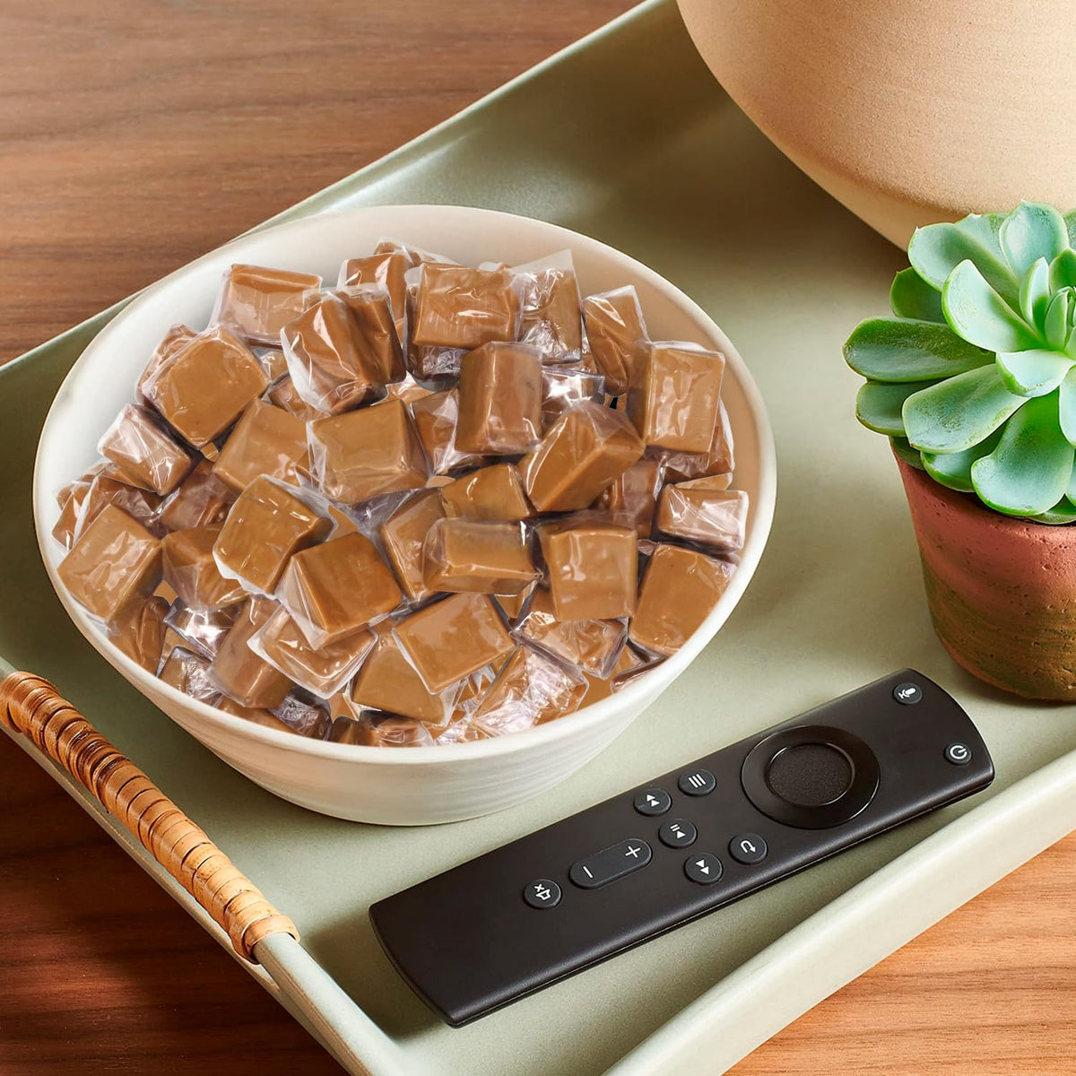 Bulk Caramel Squares Soft Chewy Candy - 20 Oz Bag, Individually Wrapped Classic Caramels Cubes