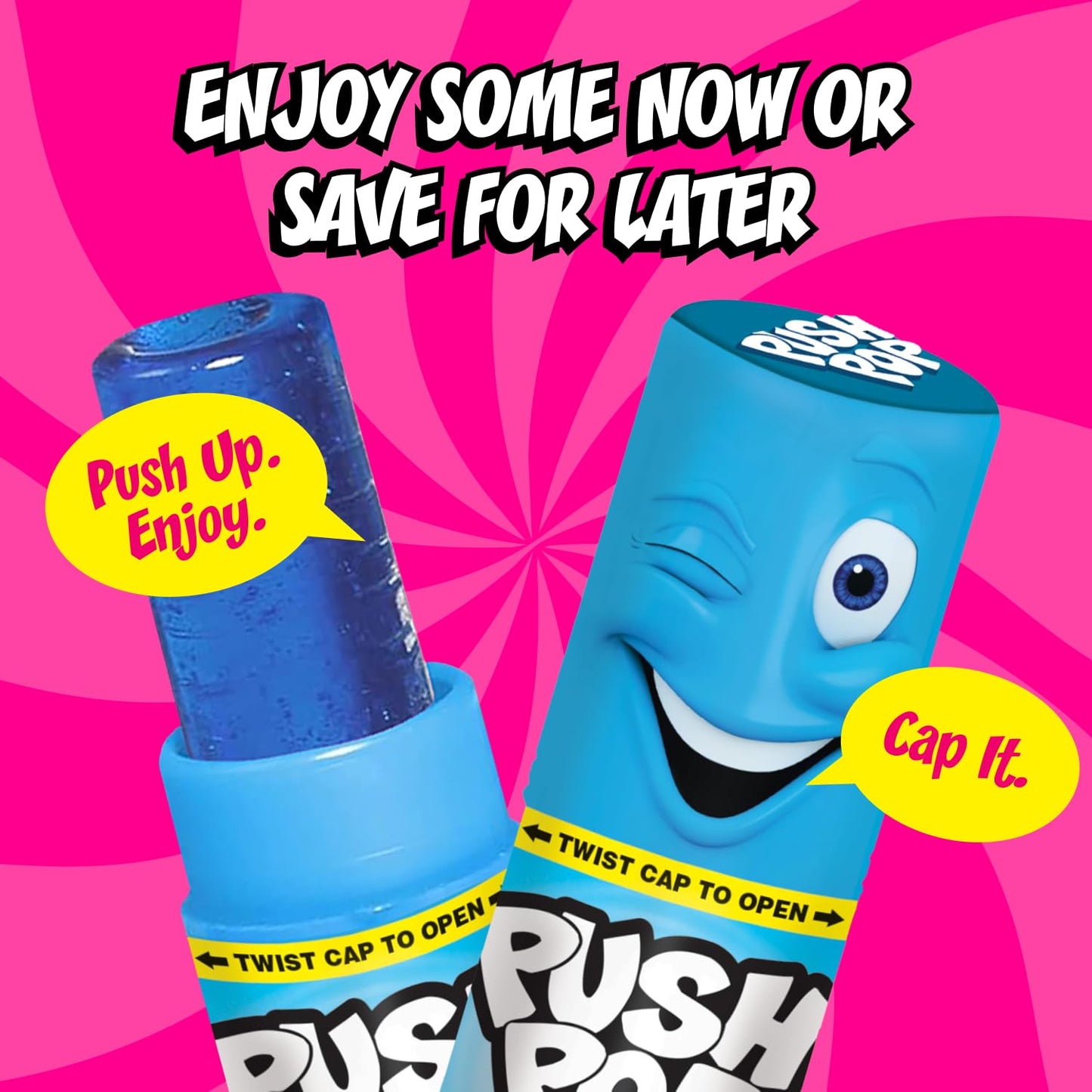 Push Pop Candy Lollipops - Individually Wrapped Variety Candy Party Pack - 24 Count