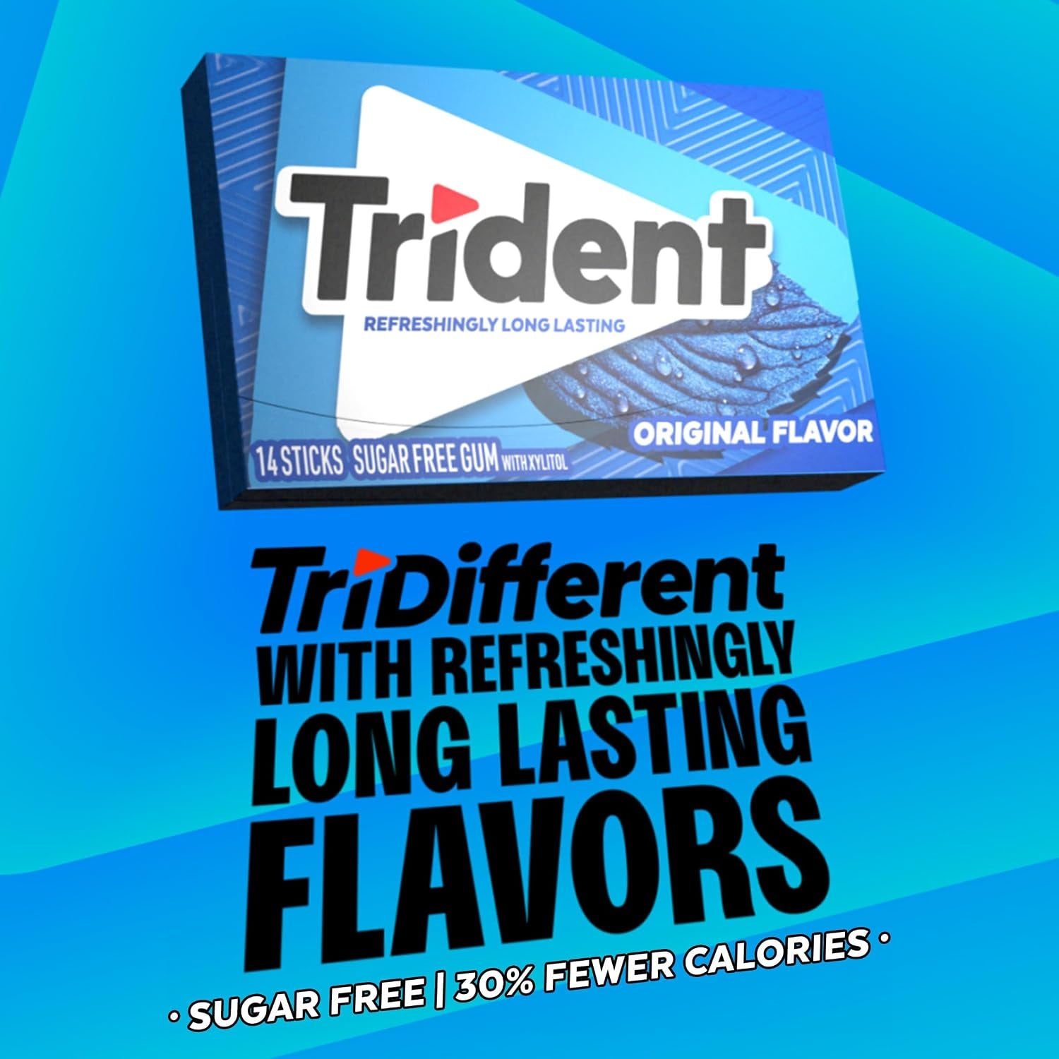Trident Flavor Sugar Free Gum Packs of 14 Pieces Total Pieces, Original, 168 Count, (Pack of 12)