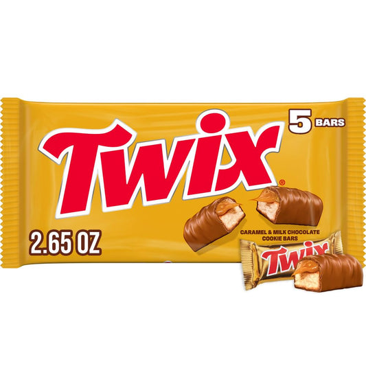 TWIX Fun Size Caramel Chocolate Cookie Candy Bar Bulk Pack, 2.65 Oz