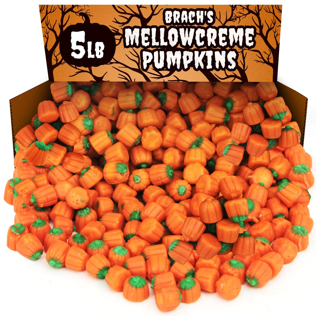 Mellowcreme Pumpkin Candy, Perfect Pumpkin Candies for Halloween Parties (5 Pounds Approx. 400 Pieces)