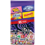 Starburst, Life Savers, Hubba Bubba & Life Savers Gummies Halloween Candy Mix, Assorted Chewy, Bubble Gum, and Hard Candy Individually Wrapped, 95 Ct Variety Bulk Bag