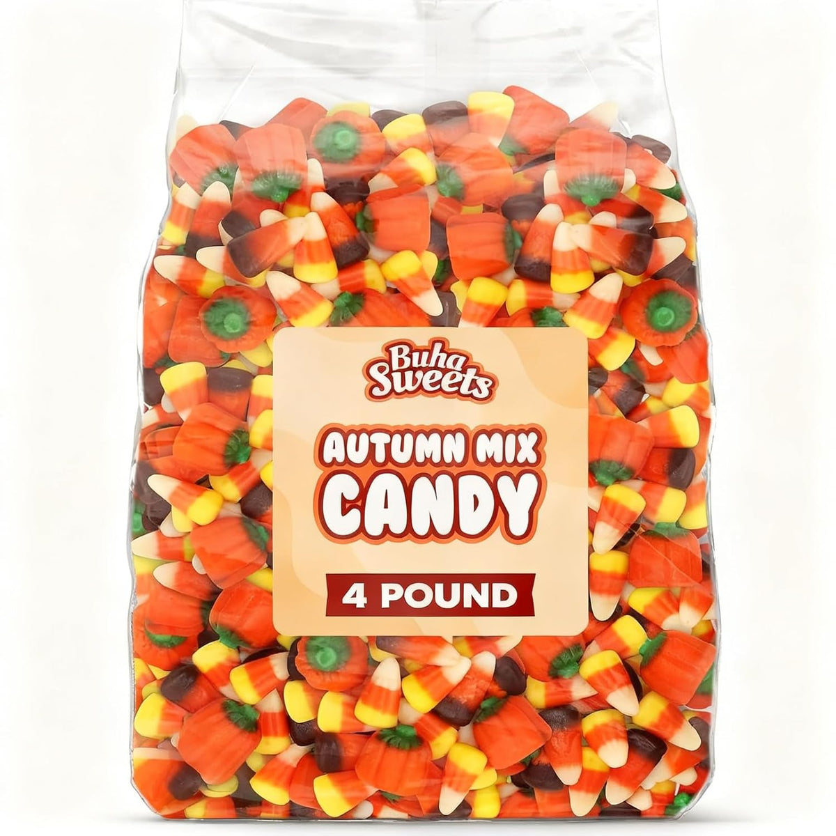 Bulk Autumn Mix Candy 4 Pound Bag - Assorted Fall Flavors, Classic & Harvest Candy Corn, Pumpkin Shaped Halloween Candies