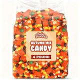 Bulk Autumn Mix Candy 4 Pound Bag - Assorted Fall Flavors, Classic & Harvest Candy Corn, Pumpkin Shaped Halloween Candies