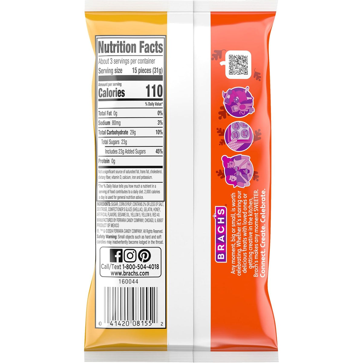 Brach'S Classic Candy Corn Share Pack, Halloween Candy, Classic Fall Treats, 3.5 Ounce Bag