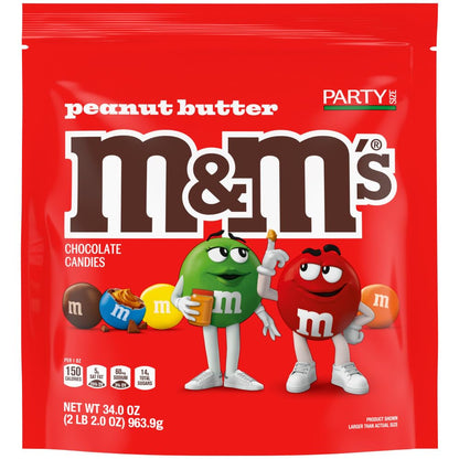 Summer Peanut Butter, Chocolate Candy, Party Size, 34 Oz Resealable Bulk Candy Bag
