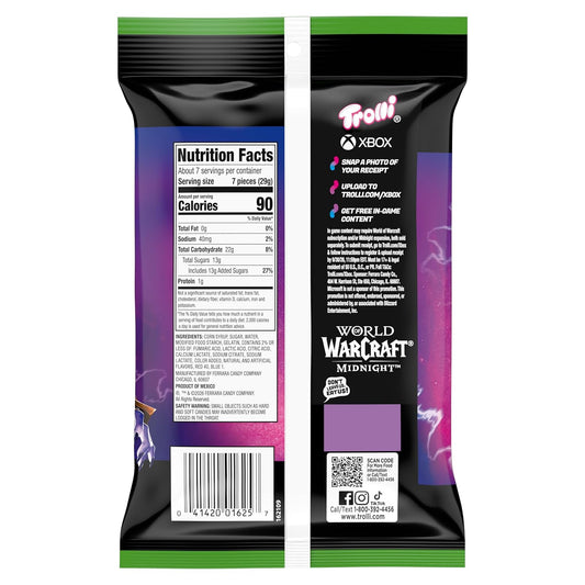 Trolli Sour Brite Crawlers Very Berry Candy, Sweet & Sour Worms, 7.2 Oz