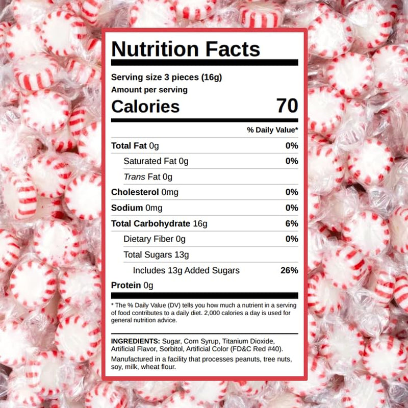 Starlight Peppermint Candy 450 Pieces, 5 Lb Bag - Individually Wrapped