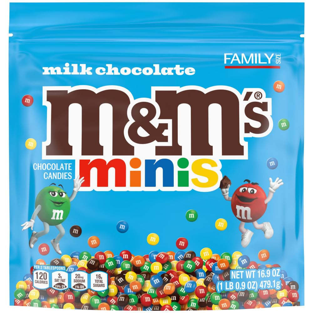 MINIS Milk Chocolate Candy Assortment, Family Size, 16.9 Oz Resealable Bulk Chocolate Candy Bag