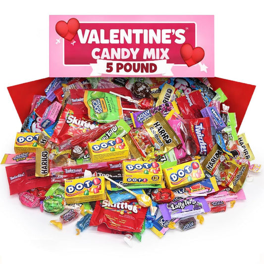 Bulk Candy Variety Pack - 5 Lb Large Candy Mix Approx 250 Pieces - Individually Wrapped Party Candies