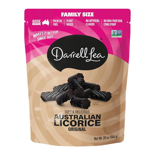 Darrell Lea Family Size Soft Australian Licorice, Made in Australia (Original Black, 20 Ounce)