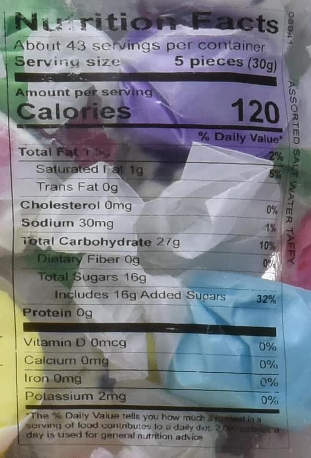 Sweet Candy Company Salt Water Taffy Individually Wrapped - 3 Lb Bag