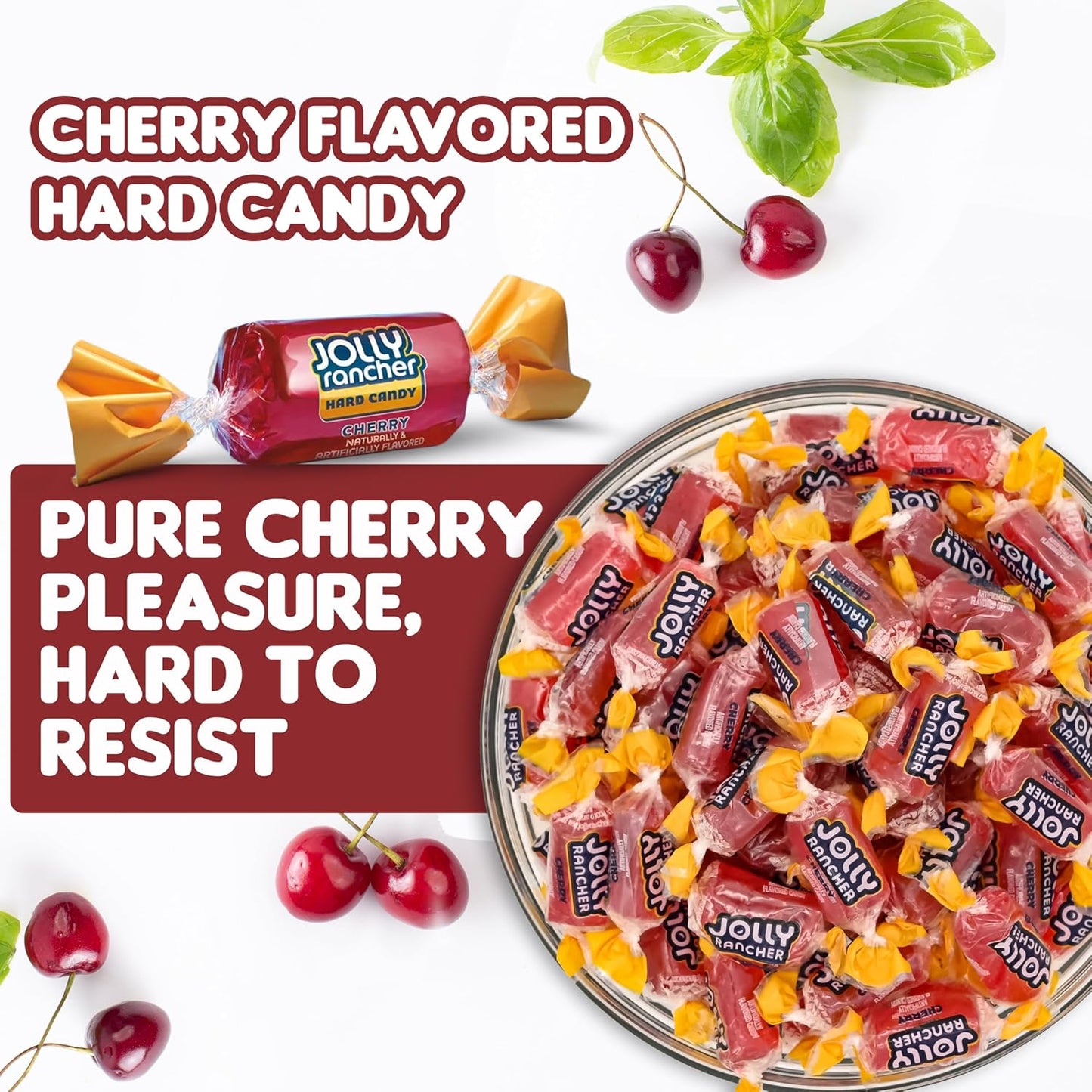 Cherry Jolly Ranchers Hard Candy – Original Flavor – 1 LB Bulk Bag (Approx. 75 Pieces)