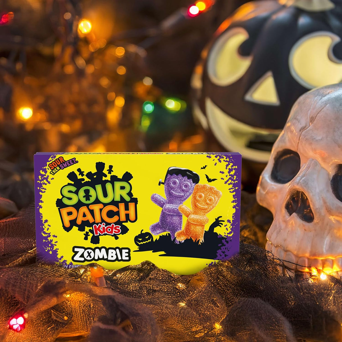 SOUR PATCH KIDS Zombie Soft & Chewy Gummy Halloween Candy, 12 Boxes
