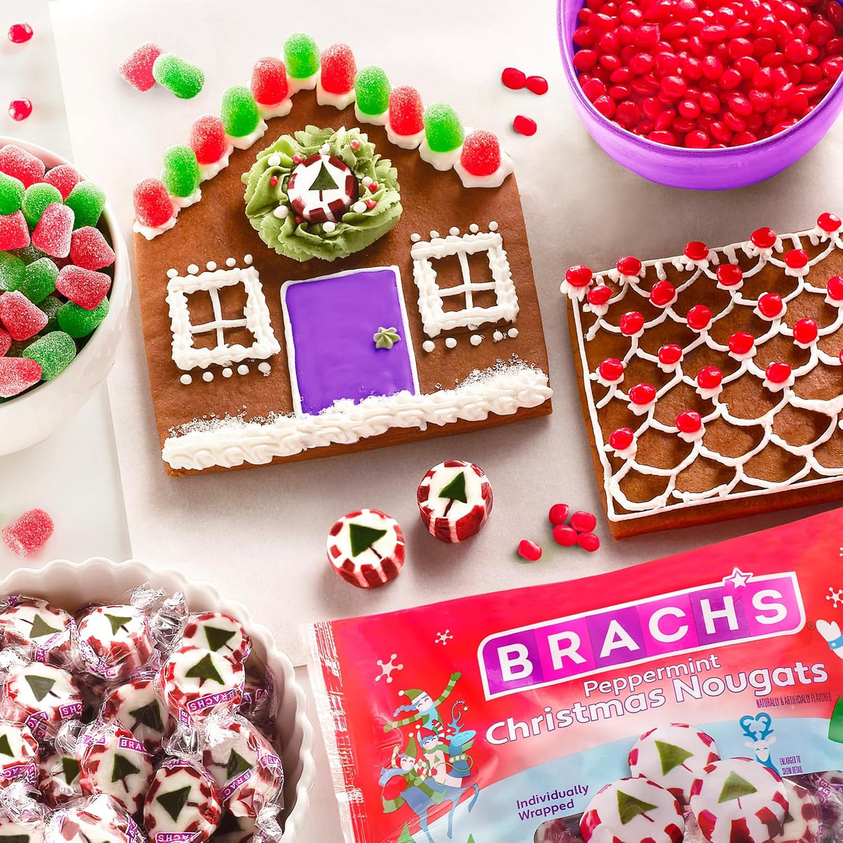 Brach'S Peppermint Christmas Nougats, Individually Wrapped Candy, 11 Oz