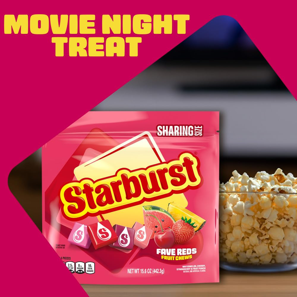 STARBURST Favereds Fruit Chews Candy, Chewy Candy, 15.6 Oz Sharing Size Bag