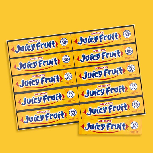 JUICY FRUIT Gum WRIGLEY'S Chewing Gum Bulk Pack, 5 Stick (Pack of 40)