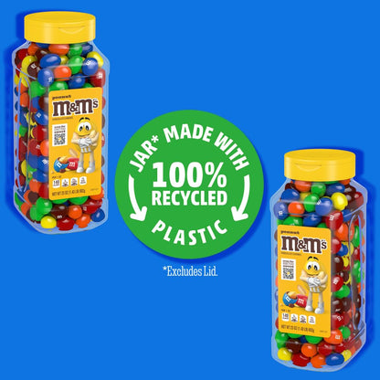 M&M'S Peanut Candy Jars, Assorted Chocolate Candies, Party Size Bulk, 23 Ounces Each, Pack of 2