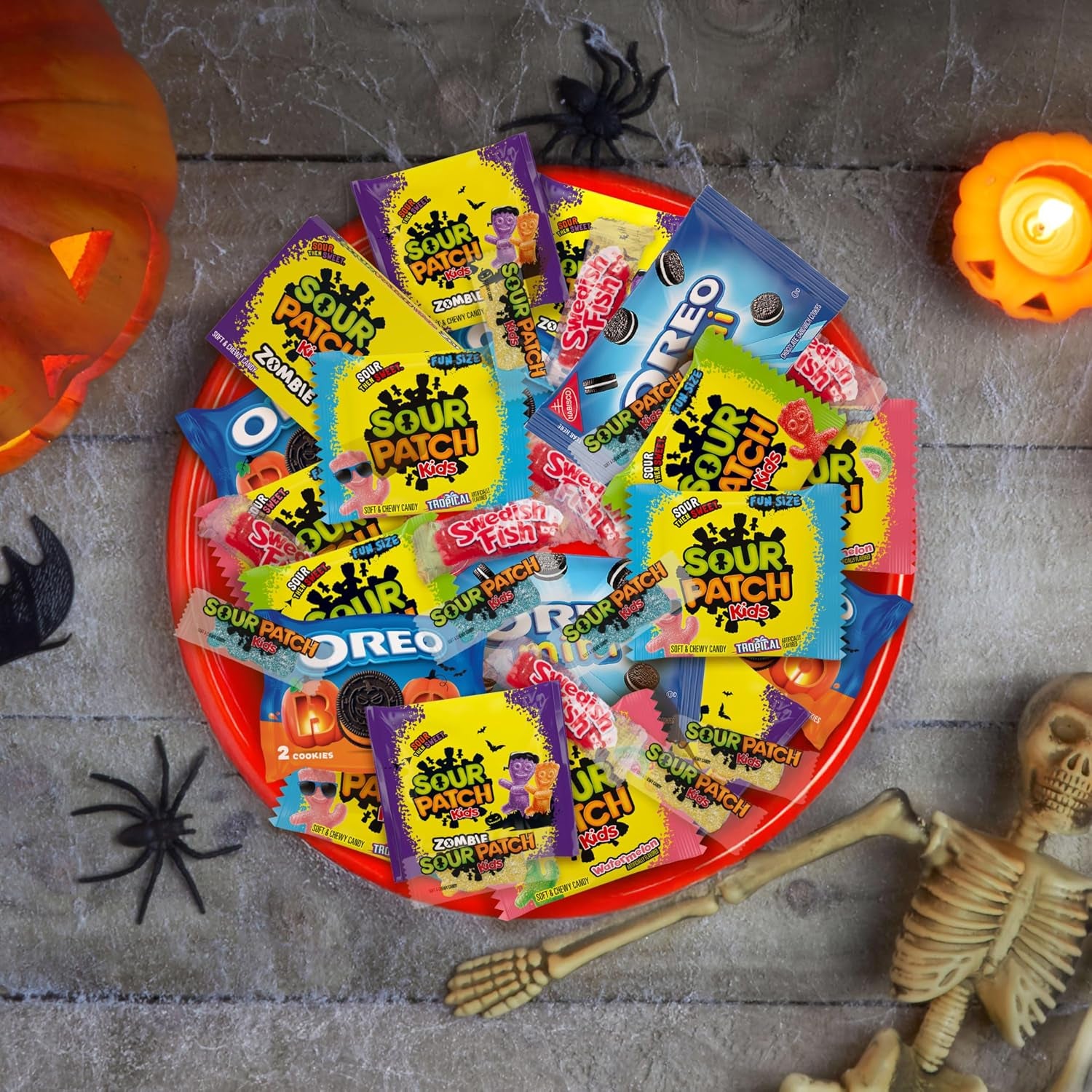 SOUR PATCH KIDS Big Kids Soft & Chewy Gummy Halloween Candy, 100 Ct