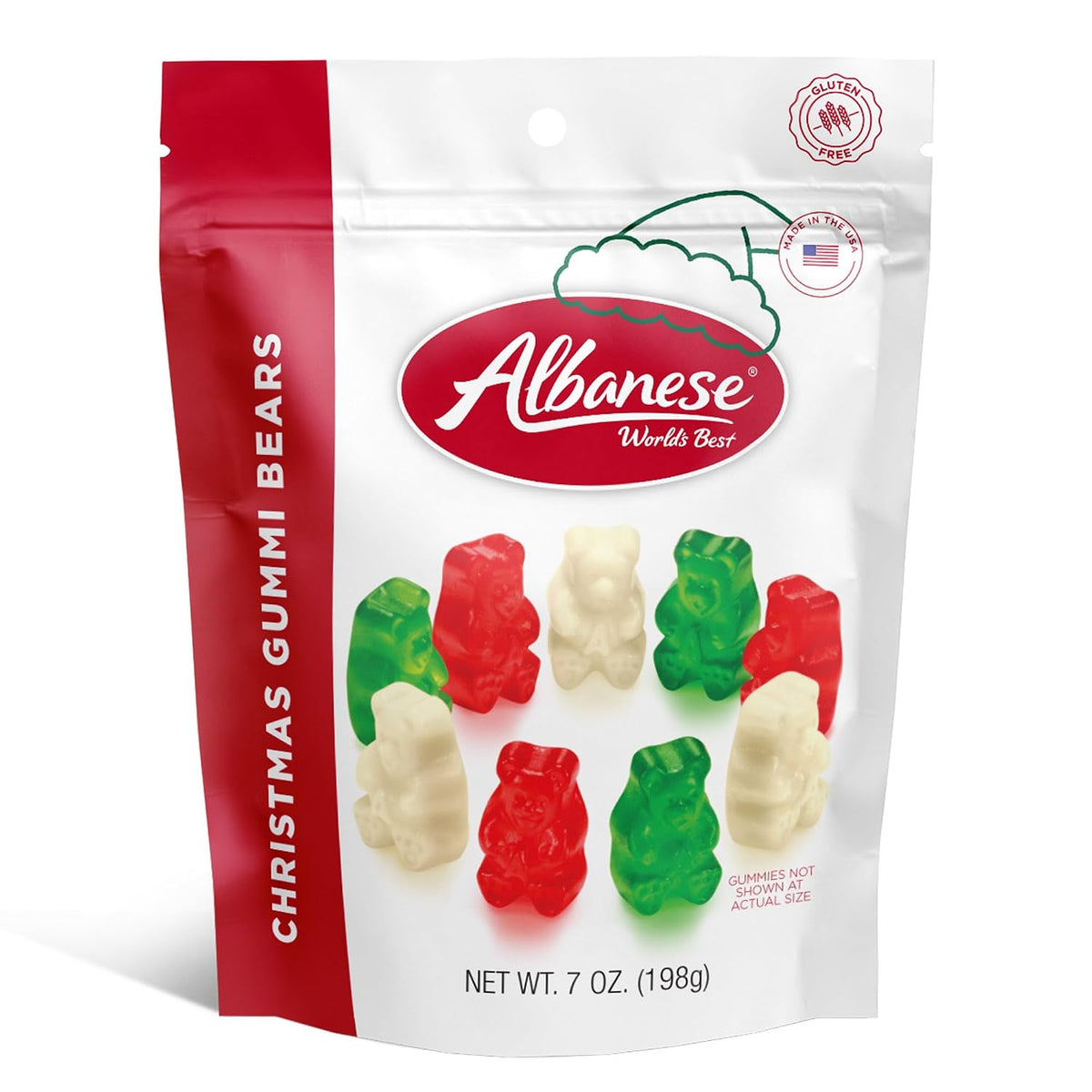 Albanese Christmas Gummi Bears 7 Ounce Bag of Candy, Perfect Christmas Treat & Gift