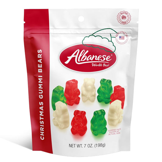 Albanese Christmas Gummi Bears 7 Ounce Bag of Candy, Perfect Christmas Treat & Gift
