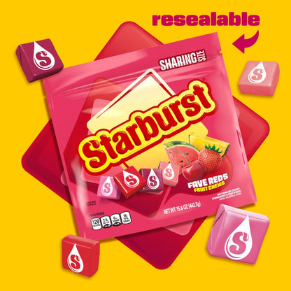 STARBURST Favereds Fruit Chews Candy, Chewy Candy, 15.6 Oz Sharing Size Bag