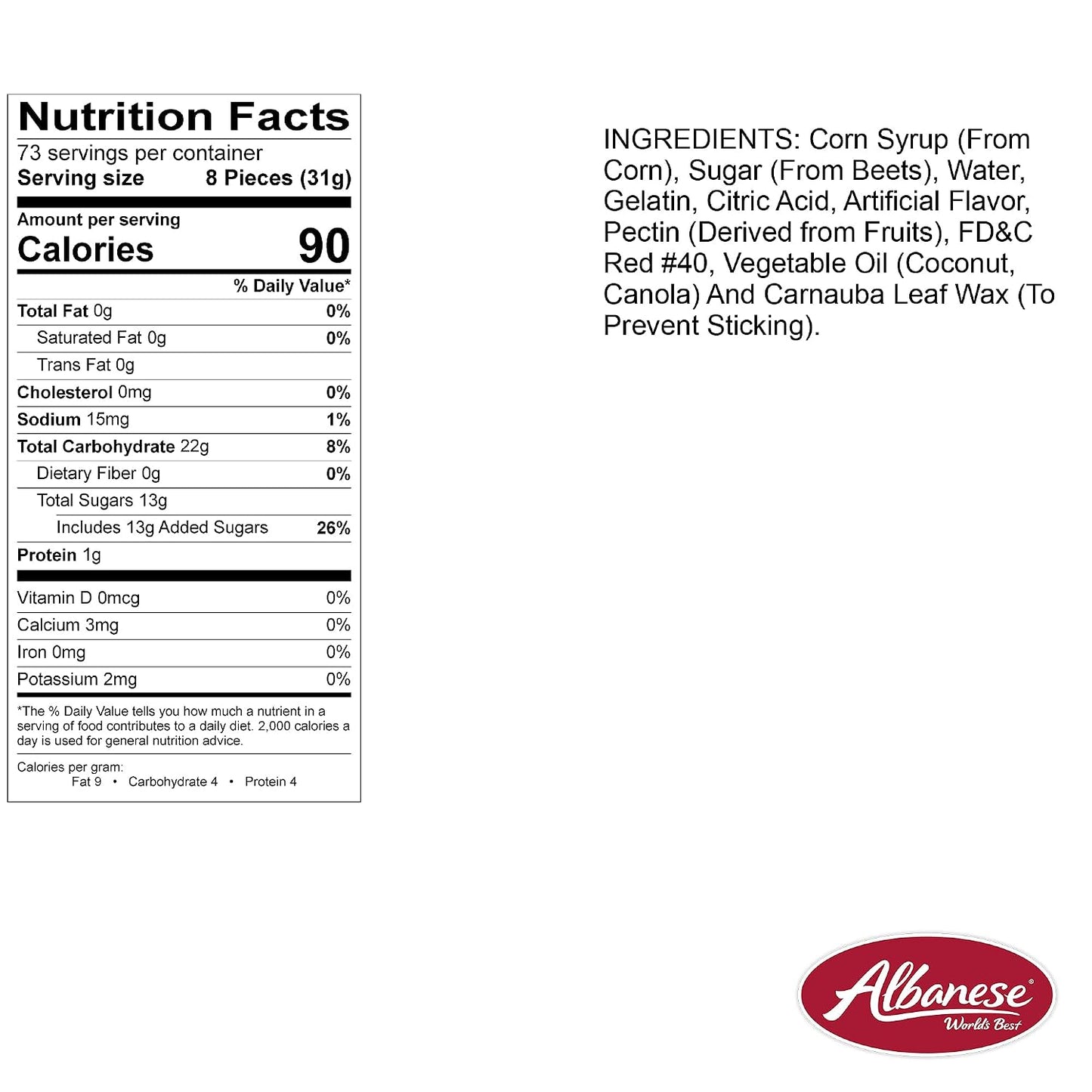 Albanese Candy, Berry Red Gummi Raspberries, 5-Pound Bag 