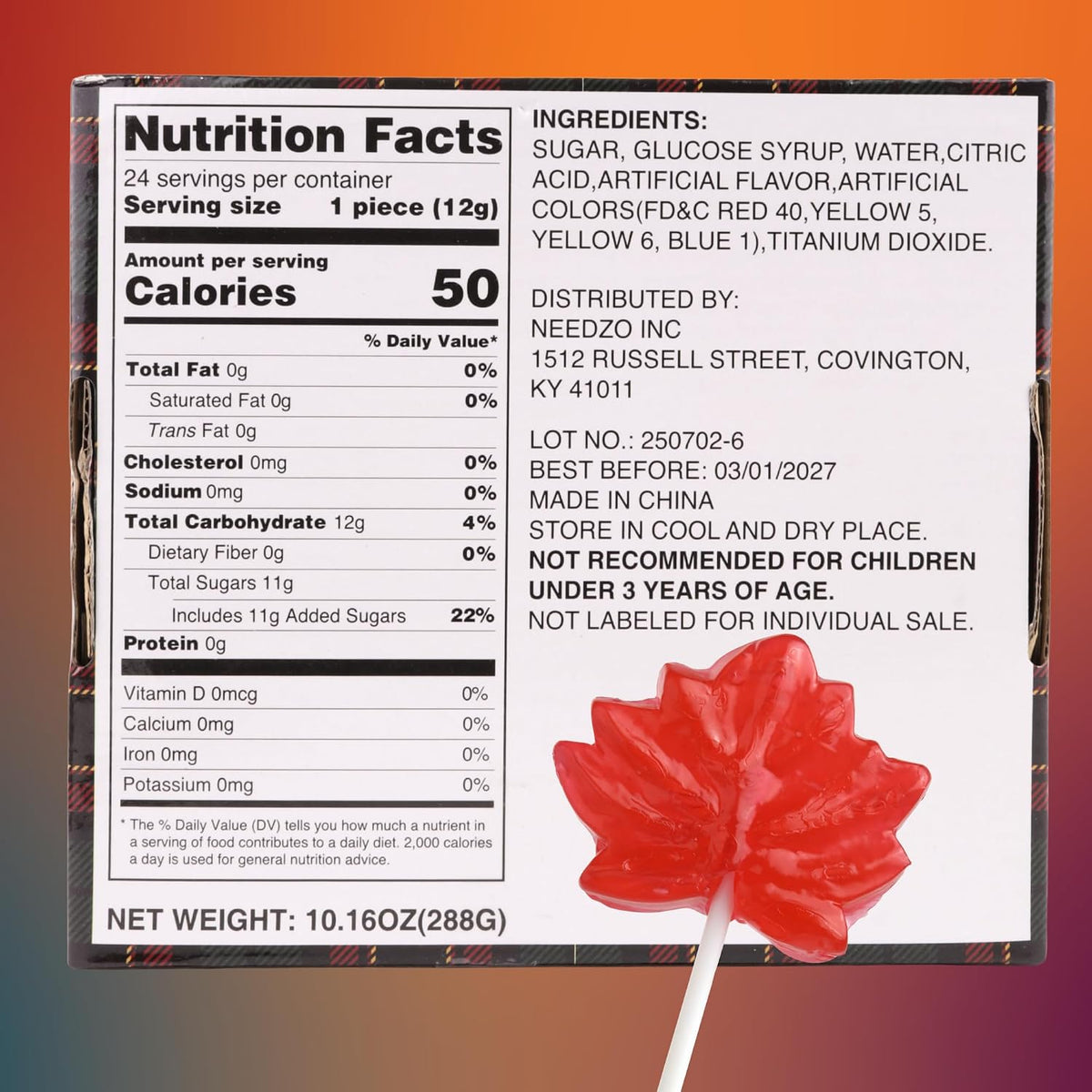 Autumn Leaf Lollipops, Thanksgiving and Fall Themed Candy, 24 Suckers