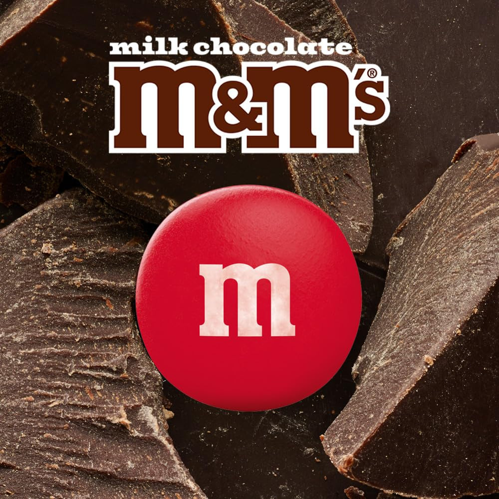 M&M'S Milk Chocolate Candy, Full Size Singles, 1.69 Oz Bag, 36 Pack Bulk 
