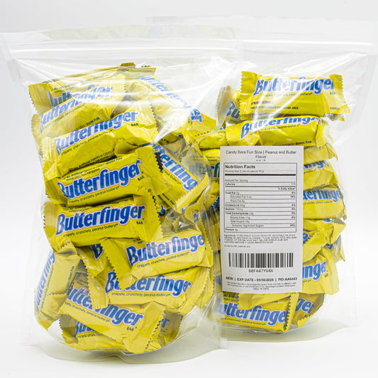 Butterfinger Candy Bars 1 Lb – anti Melt Pack, Individually Wrapped, Bulk Resealable Bag, Fun Size