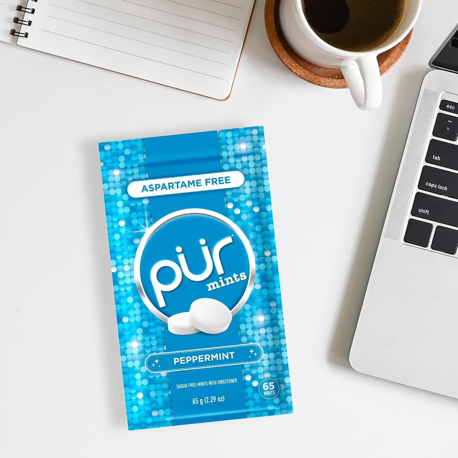 PUR Mints, Peppermint, Xylitol Mints, No Artificial Flavor, 65 Count 