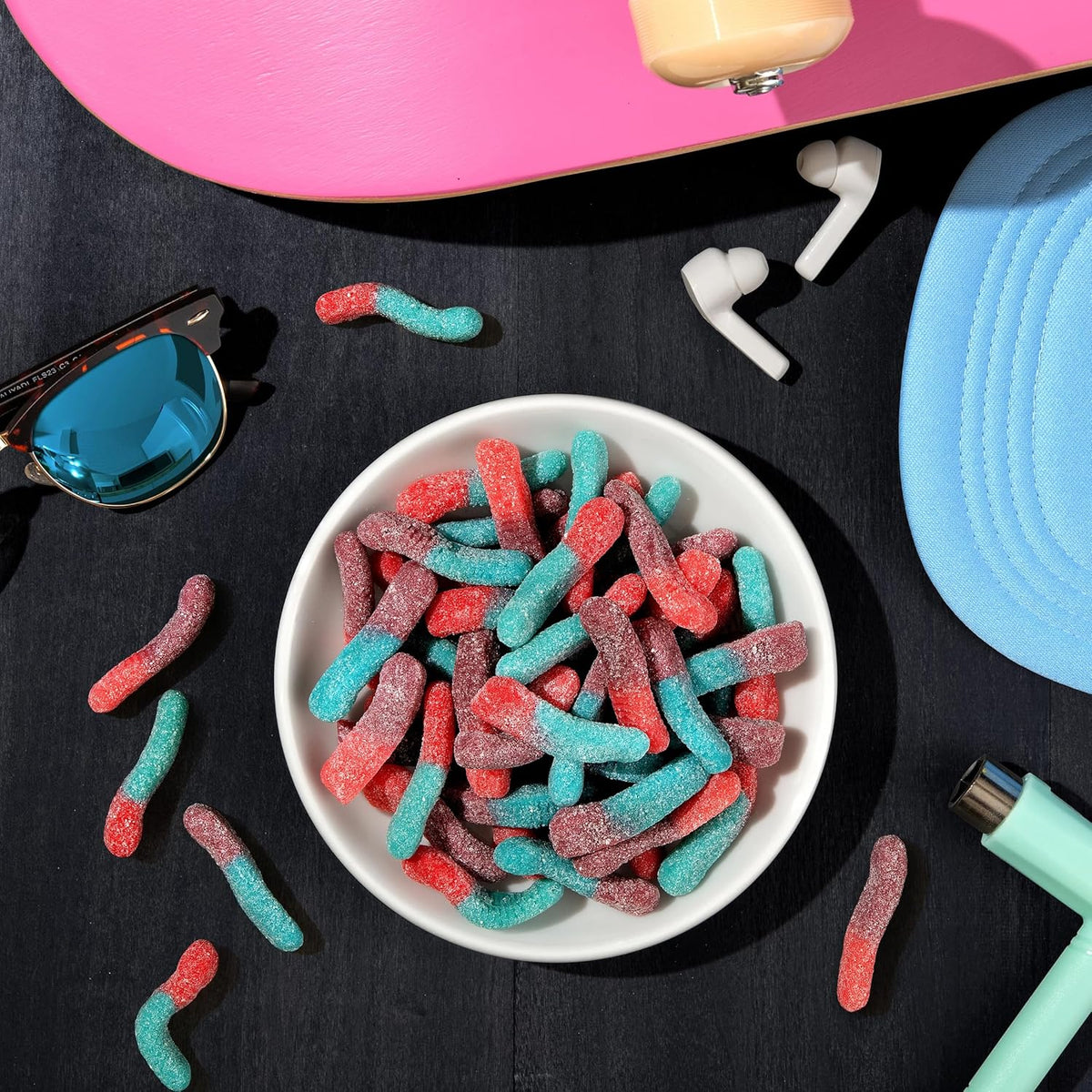 Trolli Sour Brite Crawlers Very Berry Candy, Sweet & Sour Worms, 7.2 Oz