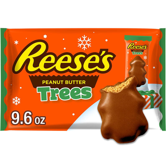REESE'S Peanut Butter Trees Milk Chocolate Christmas Candy Bag, 9.6 Oz