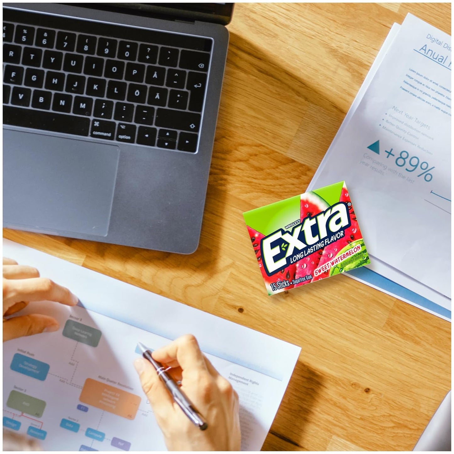 EXTRA Gum Sweet Watermelon Sugarfree, Bulk, Individually Wrapped, Flavor 15 Count, Pack of 10